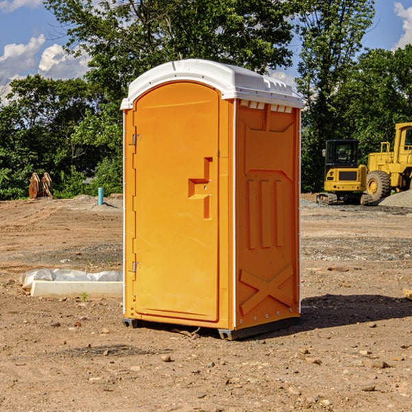 how often are the portable restrooms cleaned and serviced during a rental period in Artas